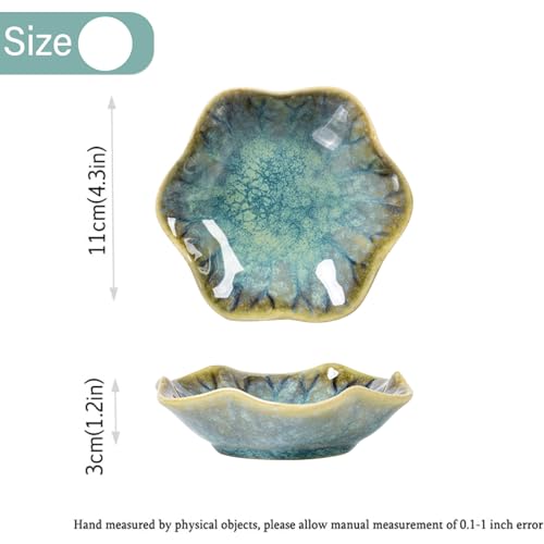 Ceramic Jewelry Dish,Leaf Jewelry Tray Key Tray,Jewelry Holder,Small Ring Dish Holder Jewelry Plate Trinket Dish Catchall Tray Nightstand Decor For Entryway Table Green Room Decor（Crystal Green） - color: Crystal green, size: 4.3 inches