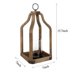 Rustic Wood Lantern Candle Holder for Farmhouse Decor - Indoor and Outdoor Table Centerpiece with Glass Hurricane, 15.7" High - size: Large