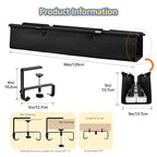 36" Under Desk Cable Management Tray - No Drill Oxford Cloth Cord Organizer with Clamp & Screw Mount - Large Capacity Fabric Cable Holder for Home Office, Gaming Desk & Standing Desk (Black)