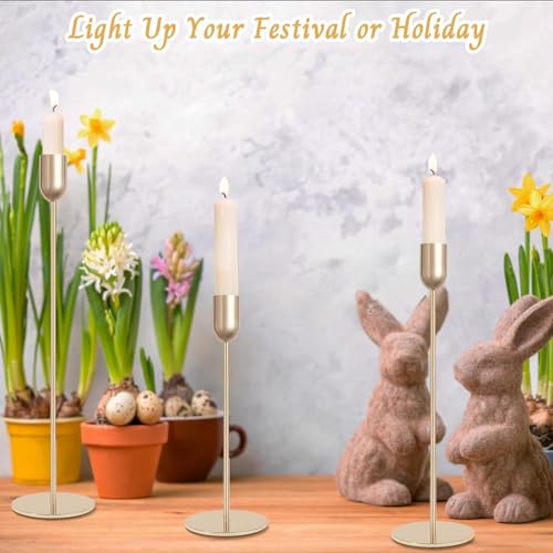 54 Pcs Glod Candle Holders Set,Vintage Taper & Pillar Candle Sticks for Wedding,Dining Table, Fireplace Mantel, Elegant Home Decor, Housewarming Gift, Festive Centerpiece - color: Gold, size: 54 pcs