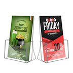 NIUBEE 2 Pack 8.5'' x 5.5'' Acrylic Bi-fold Brochure Holder,Clear Plastic Counter top Flyer Organizers - size: 8.5" x 5.5", style: 2 Pack