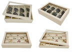 See-Through Transparent Top Lid for Beige Velvet Jewelry Organization Trays - color: Top Lid