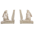 Bunny Rabbit Bookends, Set of 2, White Finish - color: White