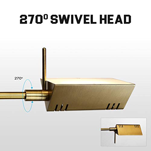 O’Bright Dimmable LED Pharmacy Floor Lamp, 12W LED, Full Range Dimming, 360 Degree Swing Arms, Adjustable Heights, Standing Lamp for Reading, Sewing, and Craft, ETL Listed, Antique Brass (Gold) - color: Antique Brass (Gold)