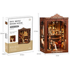Twilight Library Book Nook Kit - DIY Miniature Dollhouse with LED Warm Light, 3D Wooden Puzzle Bookends, Immersive Miniature, Stress Relief Craft Gift for Adults Teens, Aesthetic Home Decor - style: Twilight Library