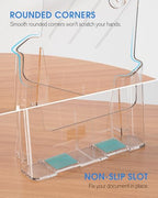 KTRIO Acrylic Brochure Holder 8.5 x 11 Clear Literature Display Stand, Plastic Flyer Holder for Trifold Brochures, Menus, Magazines, Pamphlets, Documents, Desk or Wall Mount, 2 Pack - size: 8.5" x 11", style: 2 Pack