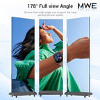80 Inch LED Digital Signage Display, Foldable Seamless Stitching Kiosk, P1.86 GOB LED Screen Poster with Flight Case, Commercial Advertising Display for Events, Rentals and Weddings (Black, 2 Unit) - size: 2 Unit