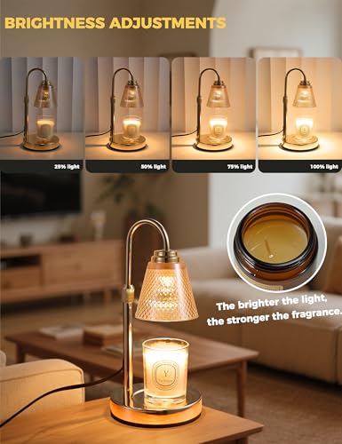 Candle Warmer Lamp with Timer Dimmer, Birthday Gifts for Mom Women Friend Sister, House Warming Gifts, Wax Melt Warmer, Office Apartment Dorm Room Home Decor - color: Gold