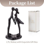 Sziqiqi Anniversary Wedding Gift for Couple: Iron Gifts for 6th Anniversary for Her Him Women - Cast Iron Couple Sculpture Present for Wedding Day Engagement Christmas Bithday Valentines - style: Couple Kiss