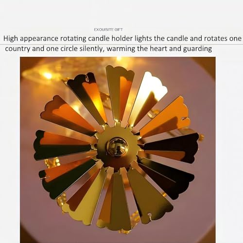 Self Rotating Candlestick Holder, Metal Tea Light Holders Automatic Rotating, Romantic Aroma Tea Candle Round Holder, Unicorn, Snowflower, Kids, Leather Candle Holder Home Decor (Horse) - color: Horse