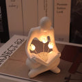Reading Sculptures Tulip Lamp,Thinker Statue Figurine Battery Powered Night Light,Modern Abstract Home Decoration, Living Room Bookshelf Office Shelves Desk Decor,Aesthetic Gift