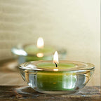 4 Pack,Clear Tealight Candle Holders, 3" Round Chunky Glass Candle Holder