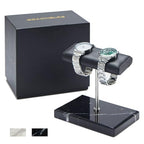 Men's Premium Handcrafted Watch Display Stand,Watch Stand,Watch Organizer,Watch Holder,Bracelet Display Stand,Natural Marble Base with Leather Surface (black) - color: black