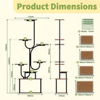 Indoor Plant Stand with Grow Light, 8-Tier U-Shaped Space-Saving Corner Plant Stand, Multi-Size Metal Plant Rack for Home and Balcony Decor