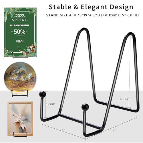 Birity 32 pcs 4.5in Plate Stands for Display,Metal Plate Holders Display Stands Can Be Used for Picture Stand,Book Stands for Display,Plate Display Stands,Easel,Photo Frame Stands,Desktop Stand
