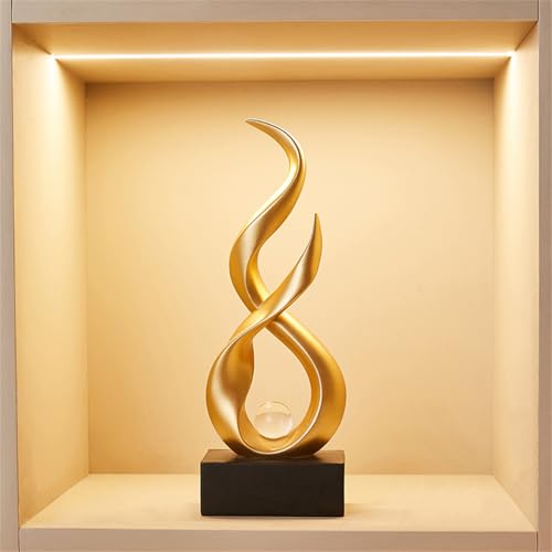 AWNR Abstract Art Deco Decor Statues for Home,Shelves,Table,Living Room, Dining Room,Modern Sculpture Decoraciones of Homes for Sale (Gold B) - color: Gold B