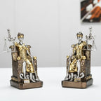 Goddess of Justice Resin Statue Bookend Set of 2 Lady Justice Sculpture - Athena Statue Home Decor, Lawyer Office Desk Organizer, Legal Theme Gift