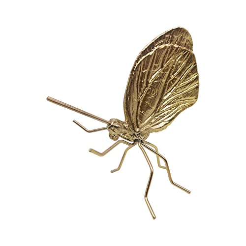 Gold Butterfly Sculpture Solid Metal Insect Ornament Mini Butterfly Figurine for Home Office Garden Desktop Decor - style: Butterfly