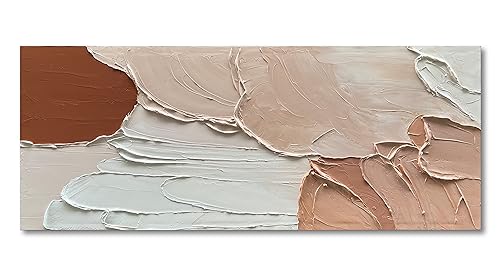 Art Minimalist Abstract Oil Painting Heavy Textured Canvas Wall Art Living Room Bedroom Wall Large Art Deco Oil Painting 24x60 inches - color: Yi037