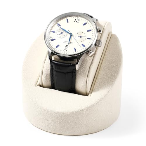 Microfiber Single Watch Stand Display Jewelry Watch Showcase Display Stand(Beige) - color: Beige