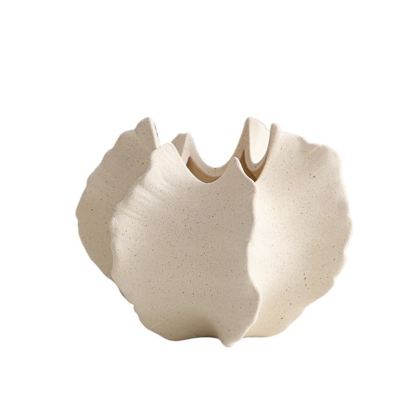 White Ceramic Vase – Nordic Minimalist Unglazed Stoneware Flower Vessel, Living-Room Centerpiece, Boho-Soft Furnishing Accent (10 Styles (Small)) - color: 10 Styles (Small)