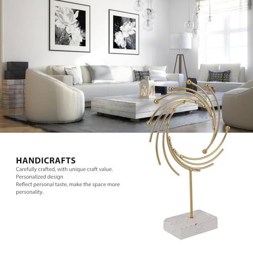 Abstract Sculpture, Modern Metal Ornament Hand Made Tabletop Decoration for Living Rooms and Offices, 11.8 x 7.9in