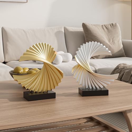 Gold Ocean Wave Statue, Modern Abstract Art, Resin Statue, Office Desk & Shelf Decor Accent for Men - color: Gold, size: Wave Statue