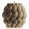 LAWA Knot Ball Candle - Large Beautiful Handmade Pillar Scented Soy Wax Elegant Bubble Aesthetic Candle Housewarming Gift Home Room Shelf Decor Idea Olive Beige - color: Olive Beige