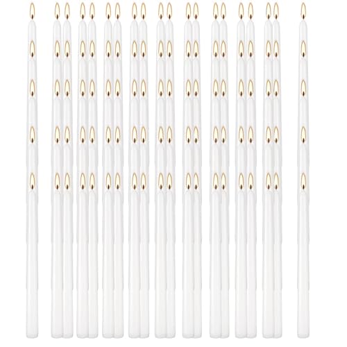 YOROXRG 100Pack White Taper Candles, 7-8 Hours Burn Time, Unscented, Smokeless and Dripless, 0.75 x 10 Inch Dinner Candle Set for Household, Wedding, Party and Home Décor Candlesticks - color: White-100