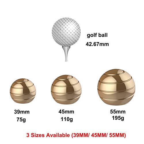 Kinetic Spinner Desk Toy, 1.54'' Stress Relief Desk Toys Ball, Anti Anxiety Desk Gadgets Sensory Toys for Adults Women Men, Birthday Christmas Day Gift (39MM, Gold) - color: Gold