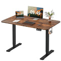 Furmax Electric Height Adjustable Standing Desk Large 48 x 24 Inches Sit Stand up Desk Home Office Computer Desk Memory Preset with T-Shaped Metal Bracke, Brown - color: Brown, size: 48 Inch