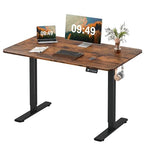 Furmax Electric Height Adjustable Standing Desk Large 48 x 24 Inches Sit Stand up Desk Home Office Computer Desk Memory Preset with T-Shaped Metal Bracke, Brown - color: Brown, size: 48 Inch