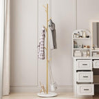 Gold Coat Rack Freestanding, Metal Coat Tree with Marble Base, Coat Rack Stand with 8 Hooks, Entryway Coat Stand for Hanging Clothes, Hats, Bags - size: 67in-bra