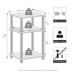 Furinno Just Turn-N-Tube Open Storage Nightstand, 1 Pack, 3-Tier, White/White - color: White/White, size: 1-Pack, style: 1-Pack