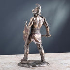 Veronese Spartacus Roman Gladiator Wielding Sword and Shield Statue - size: 10.25inch