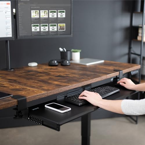 VIVO Extra Long Clamp-on Computer Keyboard and Mouse Under Desk Slider Tray, 34 x 11 inch Pull Out Platform Drawer, Black, MOUNT-KB15EB - color: Black, size: 34 inch