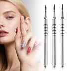 3 Pack 3D Flower Brush for Acrylic Nail Brush #2#4#5 Kolinsky Nail Art Brushes for Acrylic Nails Flower Nails Design Brushes for Sculpture with Non Slip Grip Handle, Silver