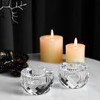 Crystal Candle Holders Set of 2, Tea Wax Ultra Elegant & Modern Centerpiece Home Décor,Wedding - size: 2.3‘’×1.5‘’