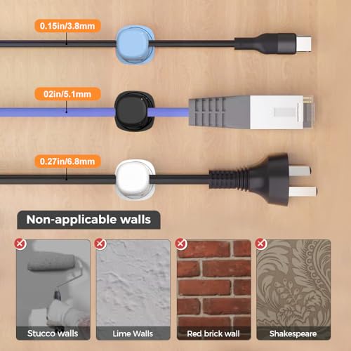Cord Organizer Holder, 2025 New Desk Cable Management, Cable Clips Organize Phone Charging Cords Holder Organizer Neatly for Home Office Car Desk Nightstand (Blue, 3 Pack) - color: Blue, size: 3 Pack