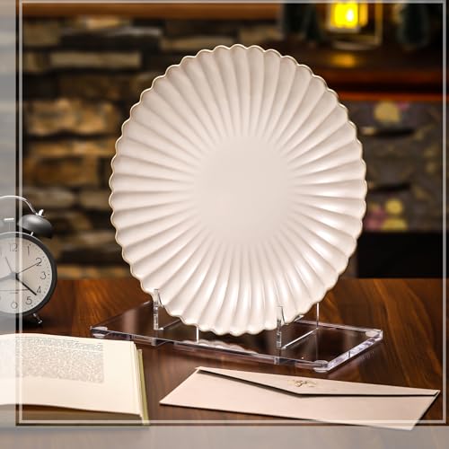 RattanView 2 Pcs Acrylic Book Stand, Clear Easel Stand for Display, Acrylic Plate Picture Frame Display Holder for Picture Book Decorative Plate Platter Photo(6 x 4 x 5.5 Inch) - size: 6 x 4 x 5.5 Inch
