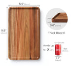 VERTORGAN Acacia Wood Serving Tray,9.8x5.9 Inch Decorative Trays Platter for Coffee Table,Living Room,Bar,Party,Mini Charcuterie Boards Cheese Board,Home Decor - style: 9.8 x 5.9in