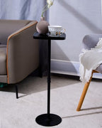 Drink Table, Small Pedestal Side Table, Cocktail Martini Tables Drink Stand, Modern Square Tiny Accent End Table with Metal Base for Small Spaces Living Room Bedroom Office Bar (Black) - color: Black