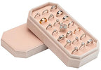 Velvet Ring Organizer Display Tray Jewelry Box Earring Holder Case for Wedding Birthday Christmas Day (Light Pink) - color: Light Pink