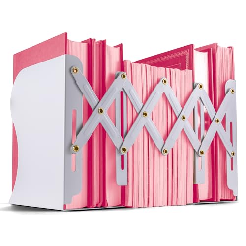 Officemate Adjustable Bookends, Expandable: 4"-18", White (93192) - color: White