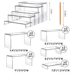 Fixwal 10pcs 2 Set Acrylic Risers for Display Clear Perfume Organizer Stands Acrylic Display Risers for Show Figures, Cupcake, Jewelry, Toys, Perfume and More (Large Size)