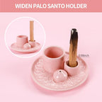 Palo Santo Sticks Holder, Multi-Purpose Handmade Ceramic Incense Burner for Palo Santo Incense Sticks, Sage Holder for Burning, Ash Catcher Tray for Meditation Yoga Room (Pink) - color: Pink