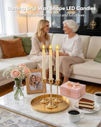 Homemory 2 Pcs Waxy Flameless Taper Candles with Remote, Flickering Battery Operated Taper Candle, Led Flameless Candlesticks Classic Tall Candles for Home, Wedding, Party, Ivory, 9.6 inches - style: Classic - Ivory 9.6"