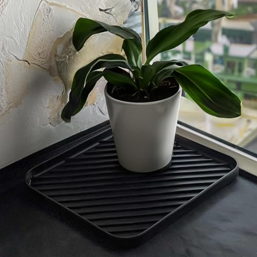 Silicone Organizer Tray for Kitchen Sink and Bathroom, Dishwasher Tray, Versatile Bathroom and Drawer Organizer Trays, Non-Slip Countertop(Black) - color: Black