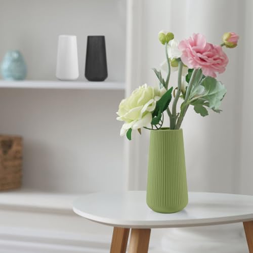 Saga Green Ceramic Vase, GUKJOB Small Cute Flower Vase for Pampas Grass, Home, Living Room, Dining Table, Farmhouse, Office Decor, Bedroom, Table, and Kitchen Shelf (Saga Green) - color: Small Saga Green