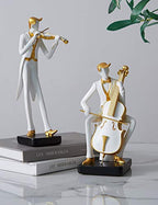 HAUCOZE Music Decor Musician Statue Cello Sculpture Figurine Music Lovers Gift for Studio Living Room Office 10 Inch